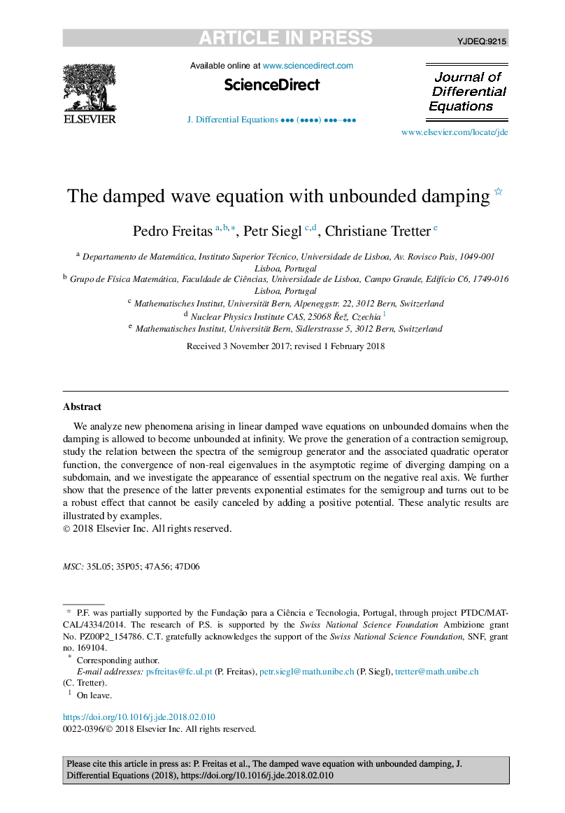The damped wave equation with unbounded damping