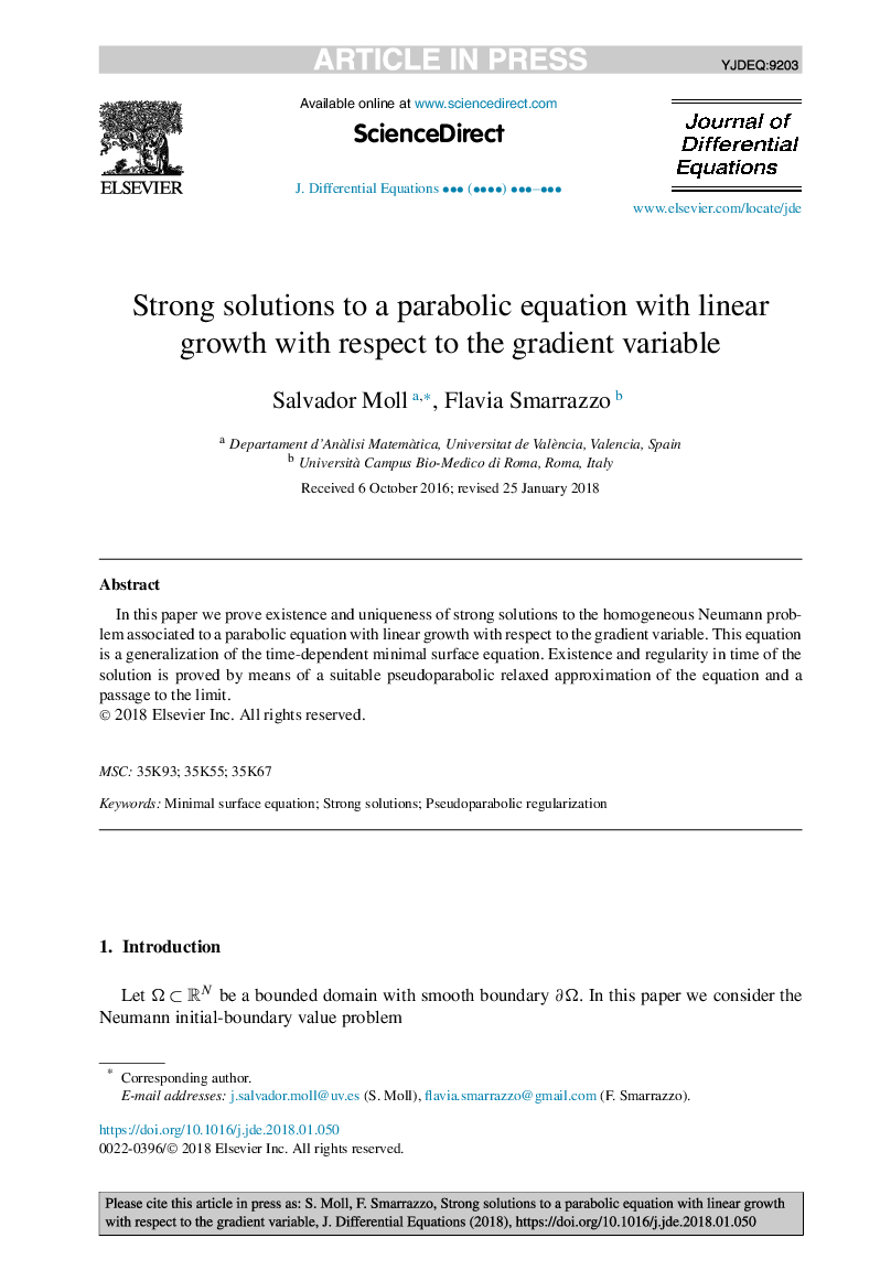 Strong solutions to a parabolic equation with linear growth with respect to the gradient variable
