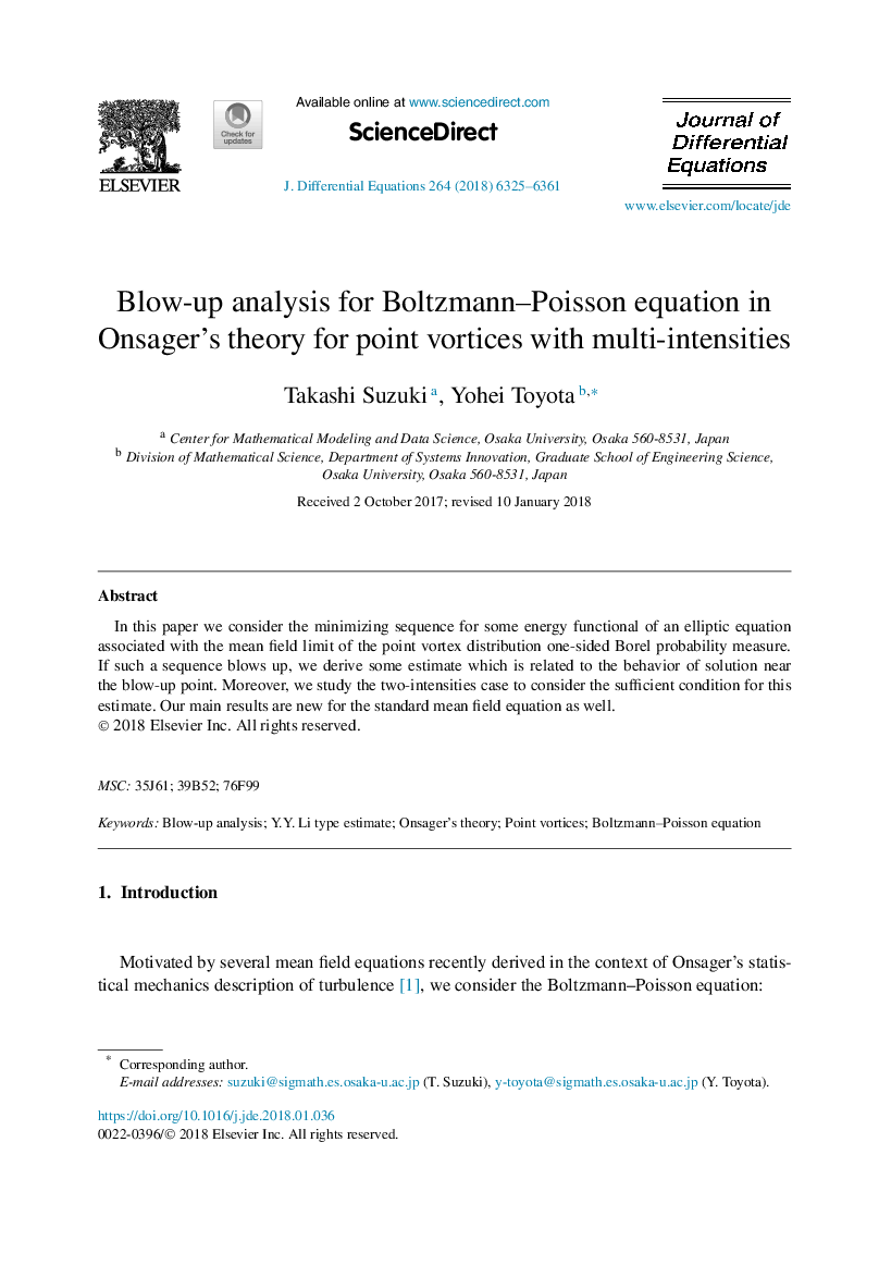 Blow-up analysis for Boltzmann-Poisson equation in Onsager's theory for point vortices with multi-intensities