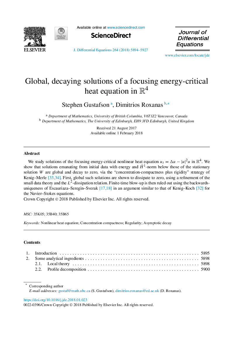 Global, decaying solutions of a focusing energy-critical heat equation in R4