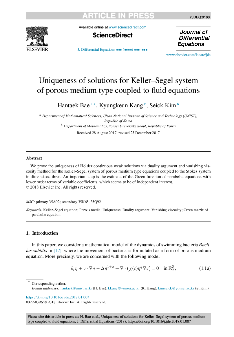 Uniqueness of solutions for Keller-Segel system of porous medium type coupled to fluid equations