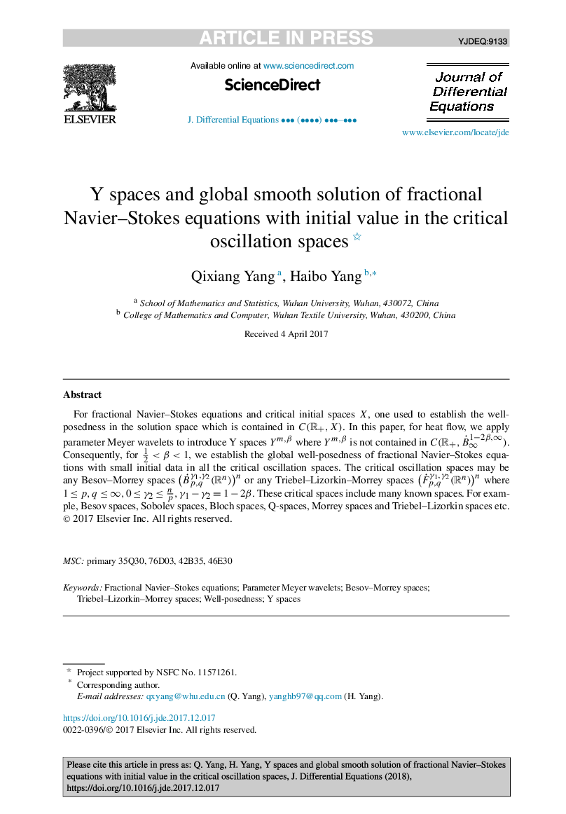 Y spaces and global smooth solution of fractional Navier-Stokes equations with initial value in the critical oscillation spaces