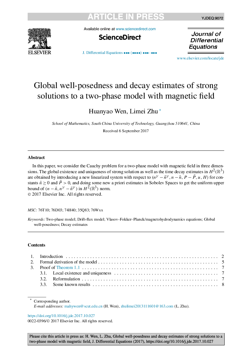Global well-posedness and decay estimates of strong solutions to a two-phase model with magnetic field