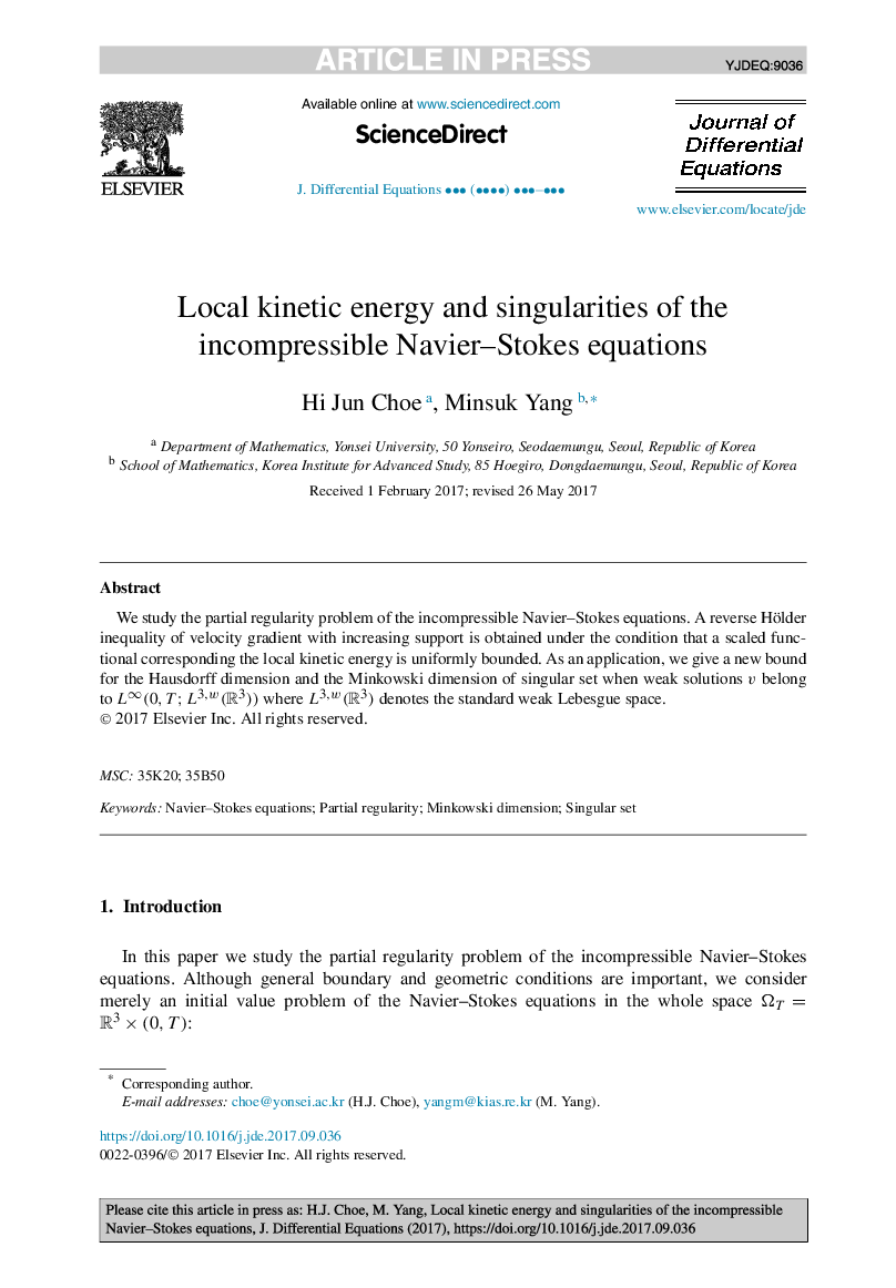 Local kinetic energy and singularities of the incompressible Navier-Stokes equations