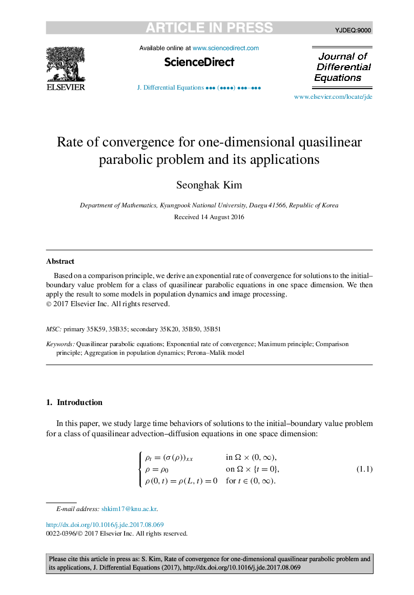 Rate of convergence for one-dimensional quasilinear parabolic problem and its applications