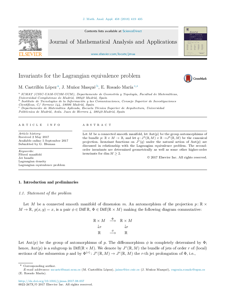 Invariants for the Lagrangian equivalence problem