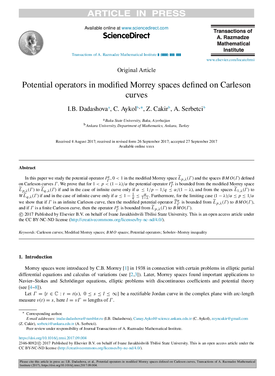 Potential operators in modified Morrey spaces defined on Carleson curves