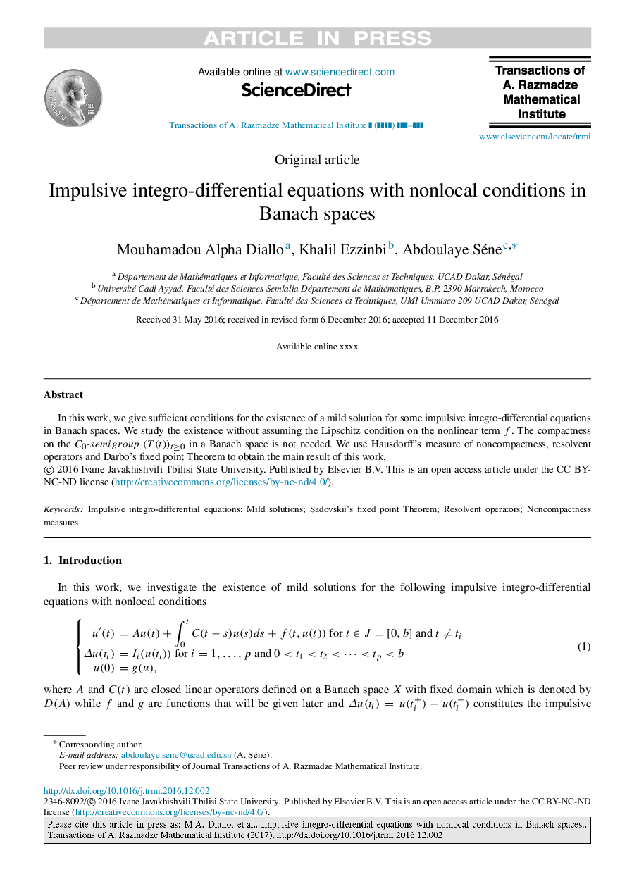 Impulsive integro-differential equations with nonlocal conditions in Banach spaces