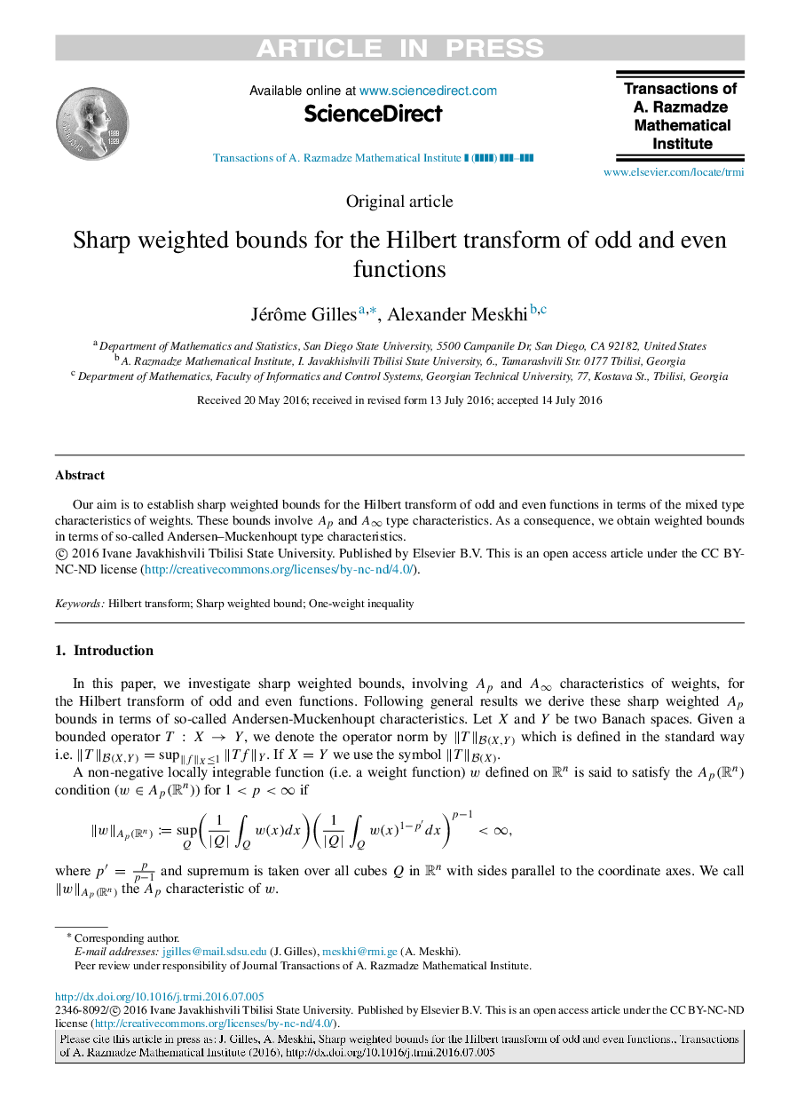 Sharp weighted bounds for the Hilbert transform of odd and even functions