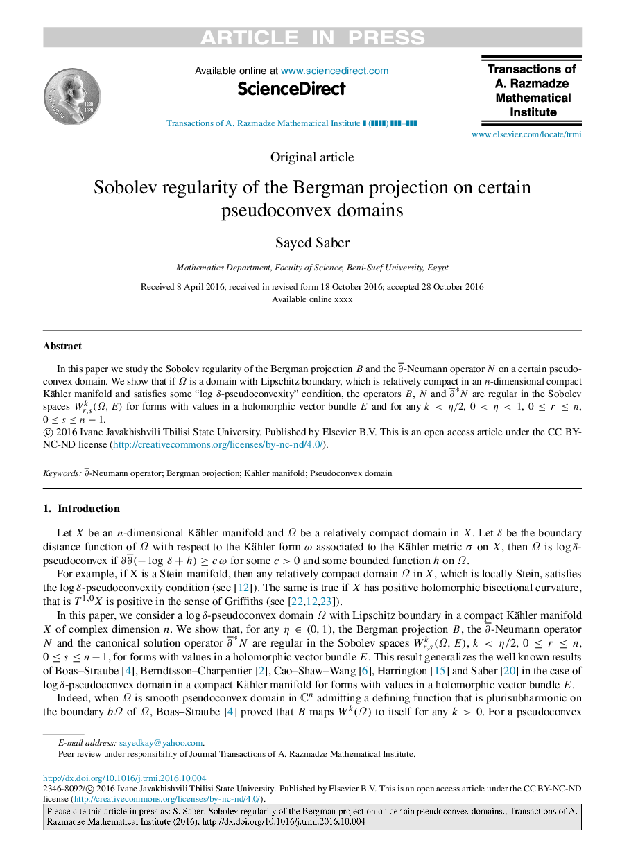 Sobolev regularity of the Bergman projection on certain pseudoconvex domains