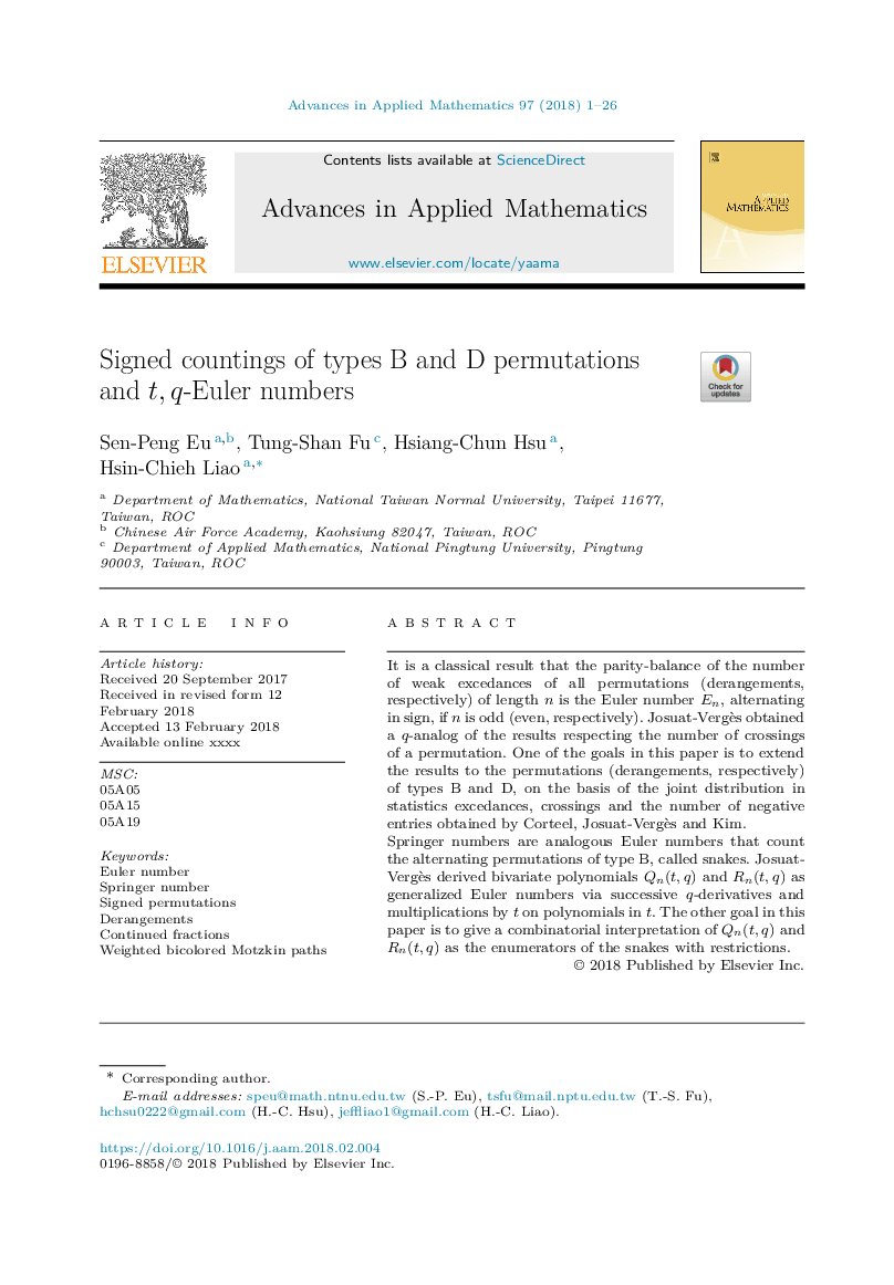 Signed countings of types B and D permutations and t,q-Euler numbers