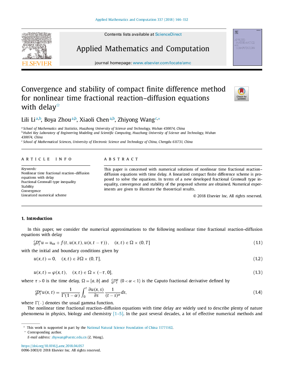 Convergence and stability of compact finite difference method for nonlinear time fractional reaction-diffusion equations with delay