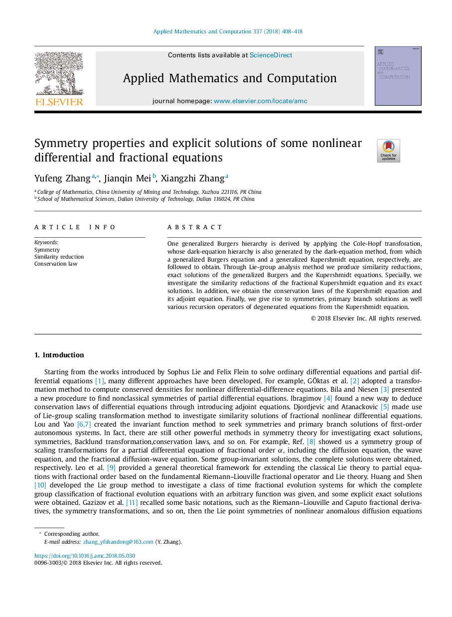 Symmetry properties and explicit solutions of some nonlinear differential and fractional equations