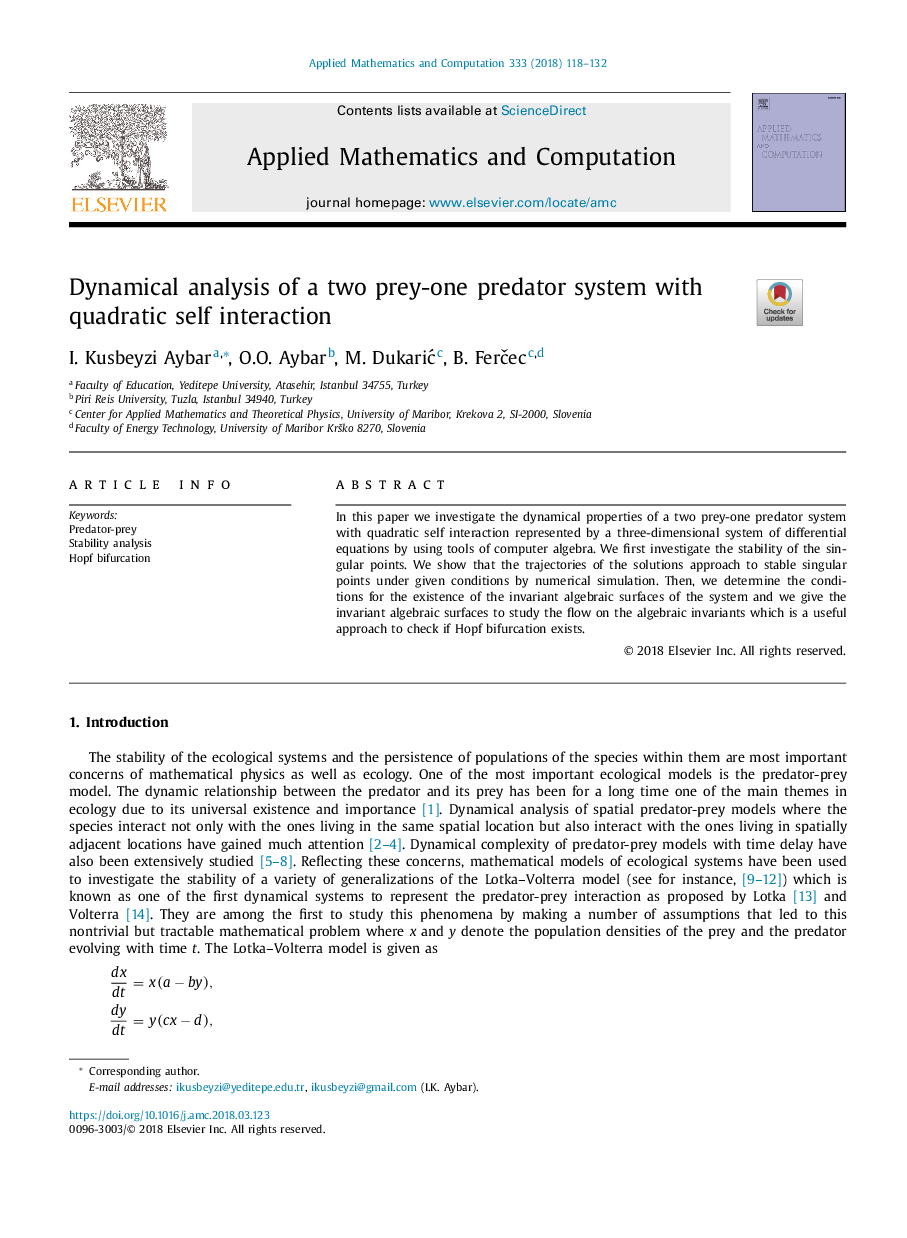 Dynamical analysis of a two prey-one predator system with quadratic self interaction