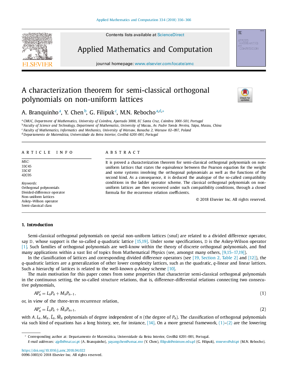 A characterization theorem for semi-classical orthogonal polynomials on non-uniform lattices