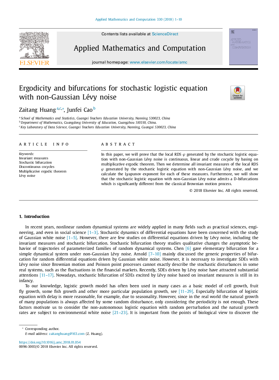 Ergodicity and bifurcations for stochastic logistic equation with non-Gaussian Lévy noise