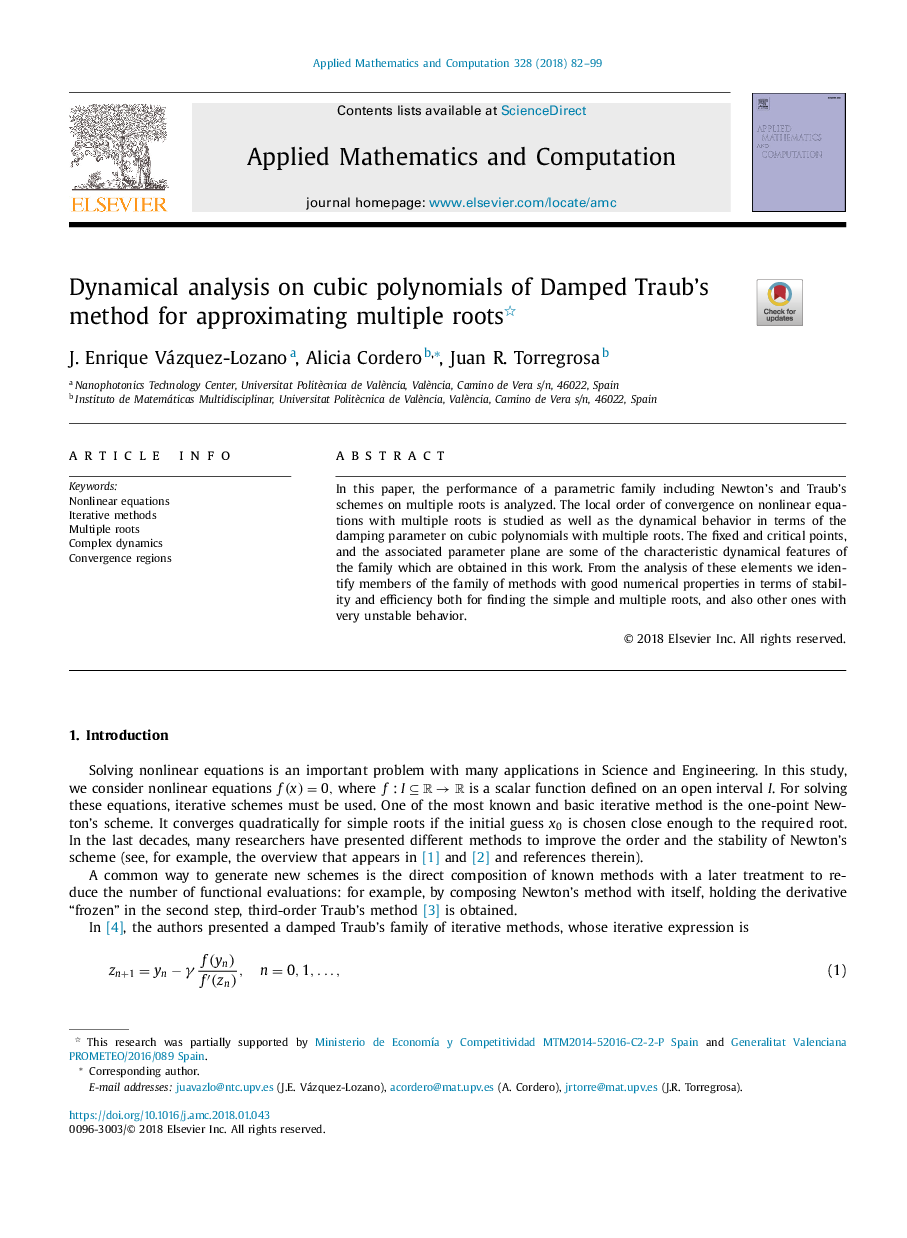 Dynamical analysis on cubic polynomials of Damped Traub's method for approximating multiple roots