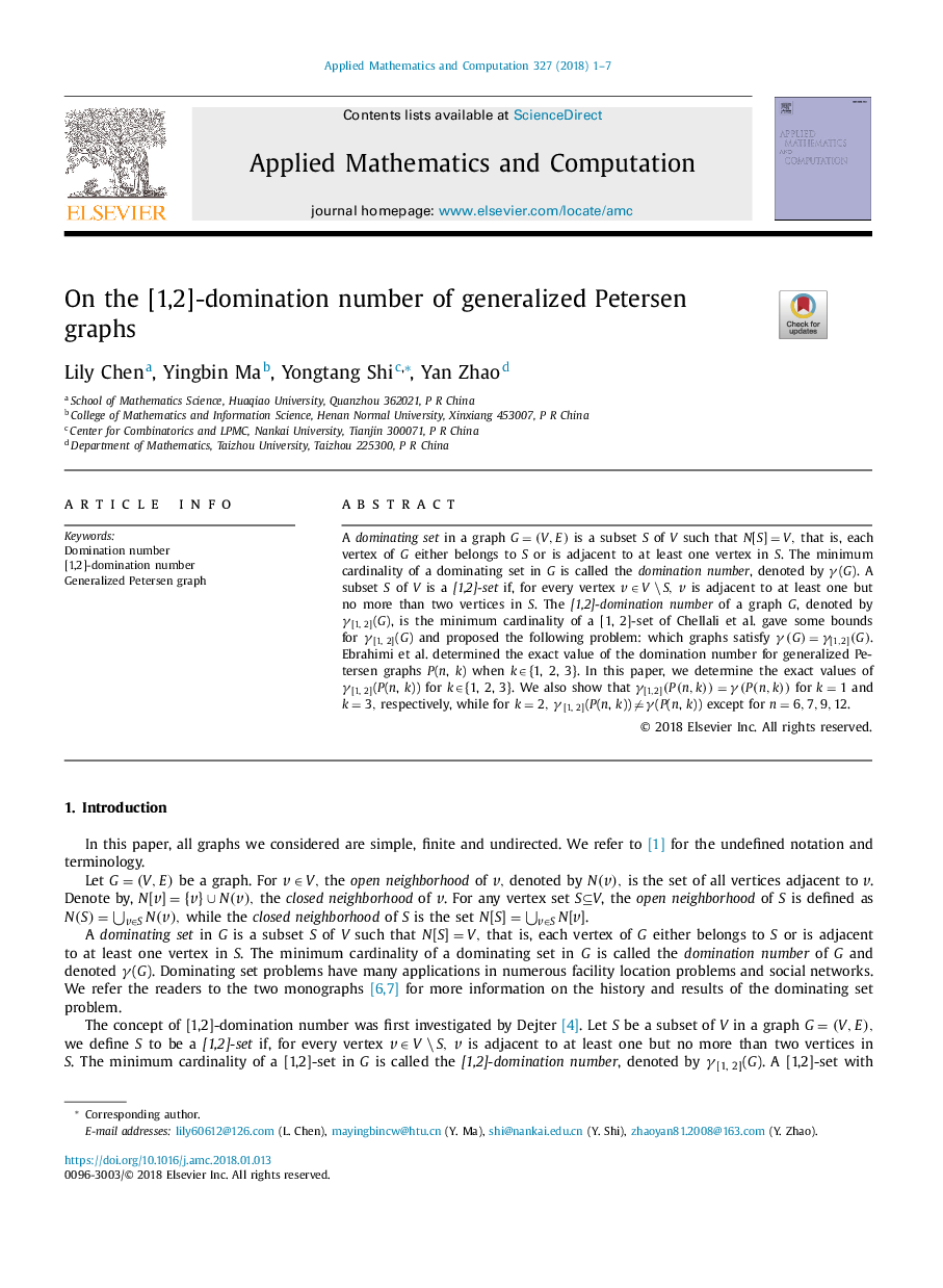 On the [1,2]-domination number of generalized Petersen graphs