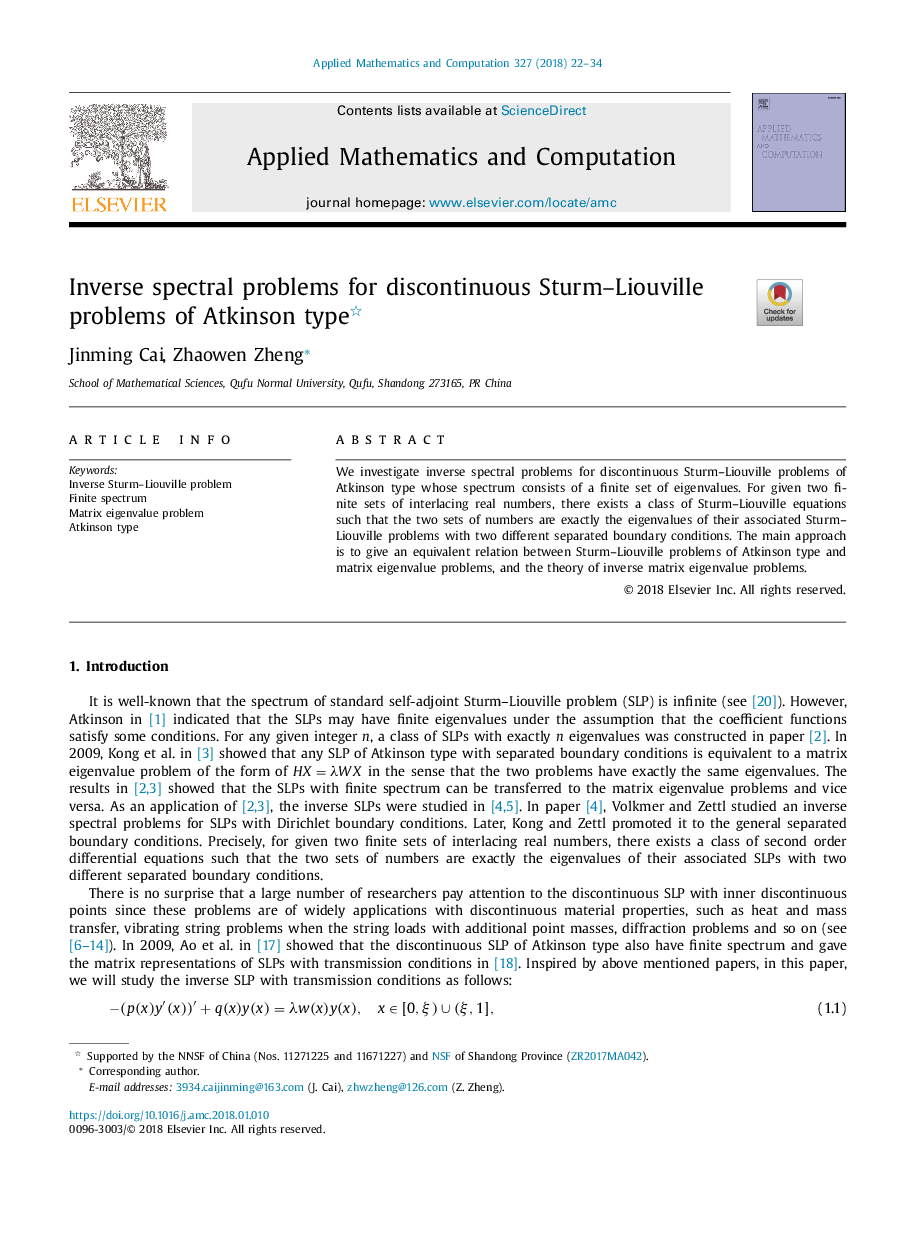 Inverse spectral problems for discontinuous Sturm-Liouville problems of Atkinson type