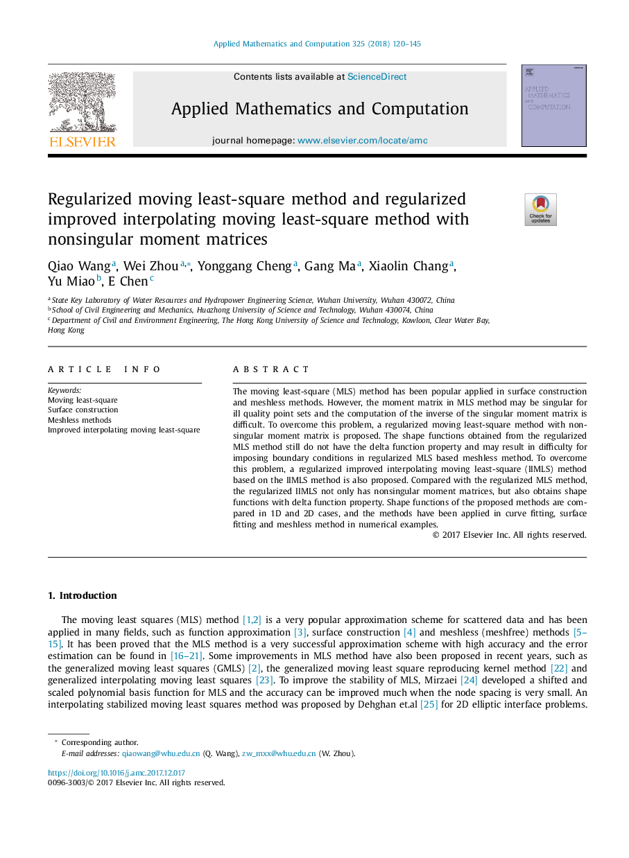 Regularized moving least-square method and regularized improved interpolating moving least-square method with nonsingular moment matrices