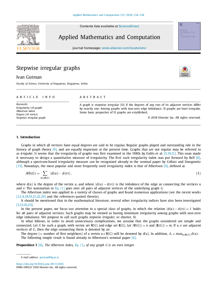 Stepwise irregular graphs