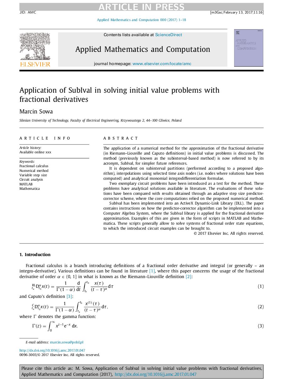 Application of SubIval in solving initial value problems with fractional derivatives