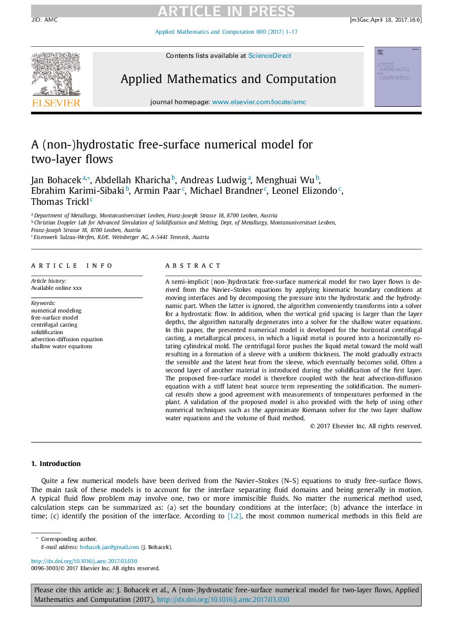 A (non-)hydrostatic free-surface numerical model for two-layer flows