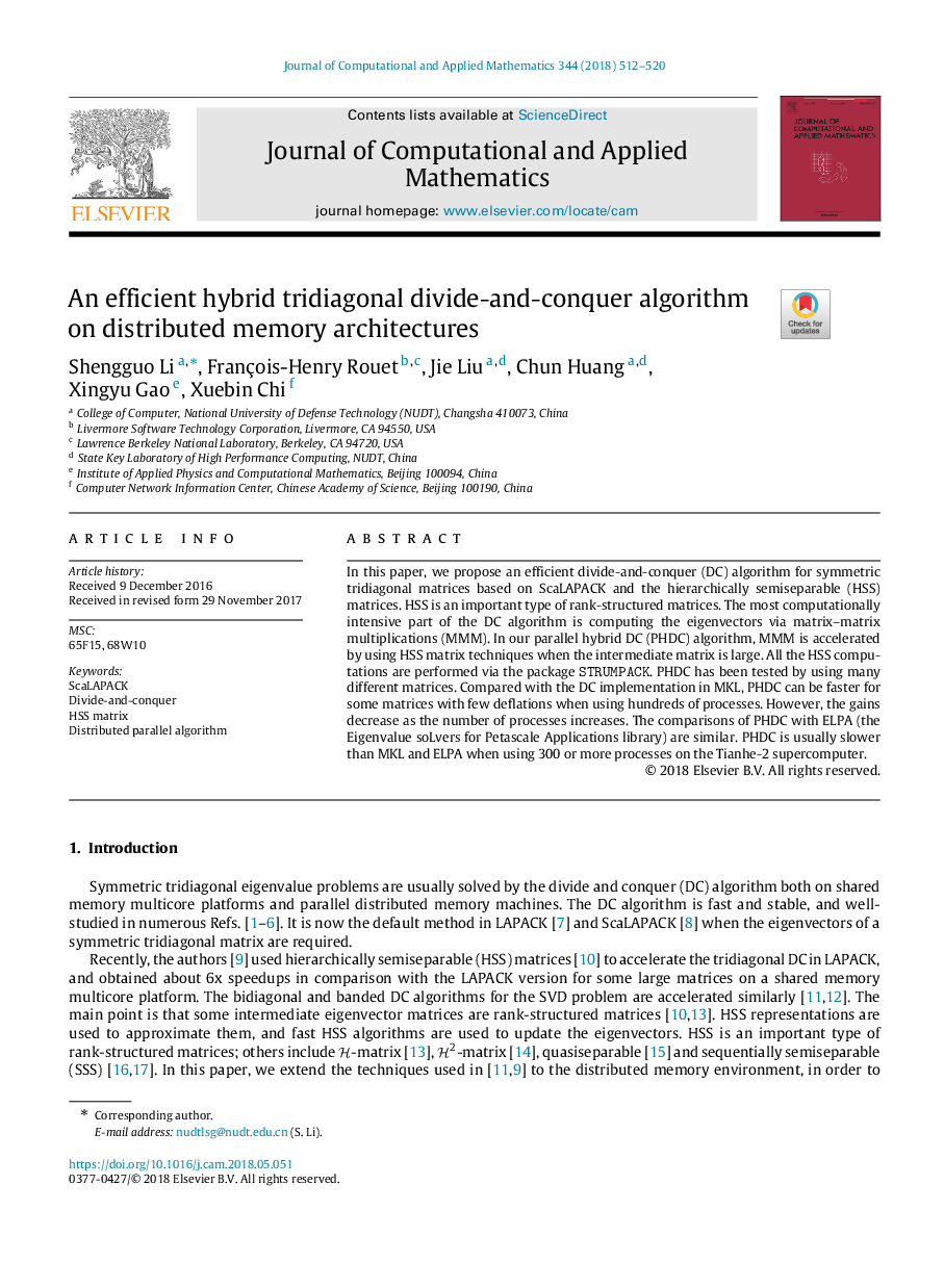 An efficient hybrid tridiagonal divide-and-conquer algorithm on distributed memory architectures