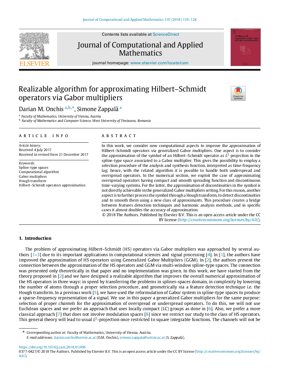 Realizable algorithm for approximating Hilbert-Schmidt operators via Gabor multipliers