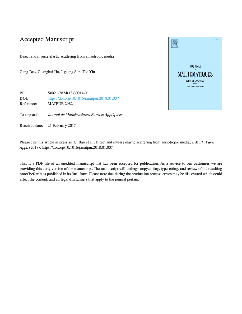 Direct and inverse elastic scattering from anisotropic media