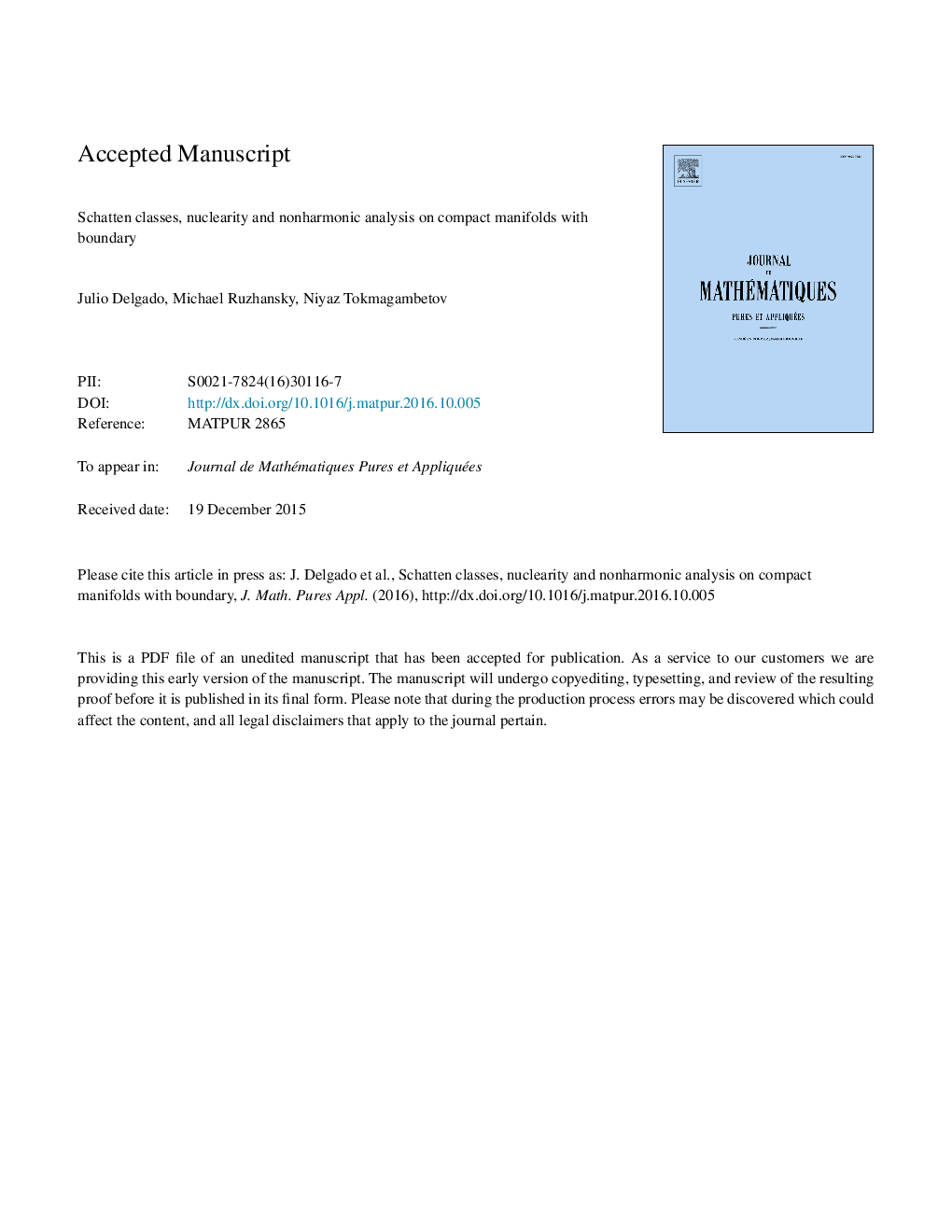 Schatten classes, nuclearity and nonharmonic analysis on compact manifolds with boundary