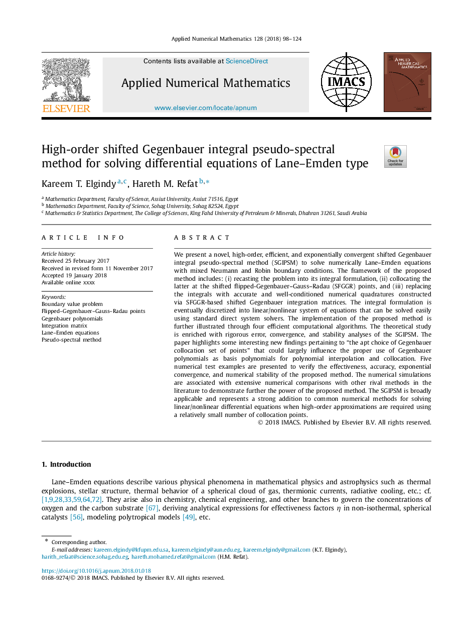 High-order shifted Gegenbauer integral pseudo-spectral method for solving differential equations of Lane-Emden type