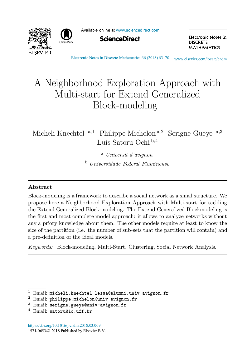 A Neighborhood Exploration Approach with Multi-start for Extend Generalized Block-modeling