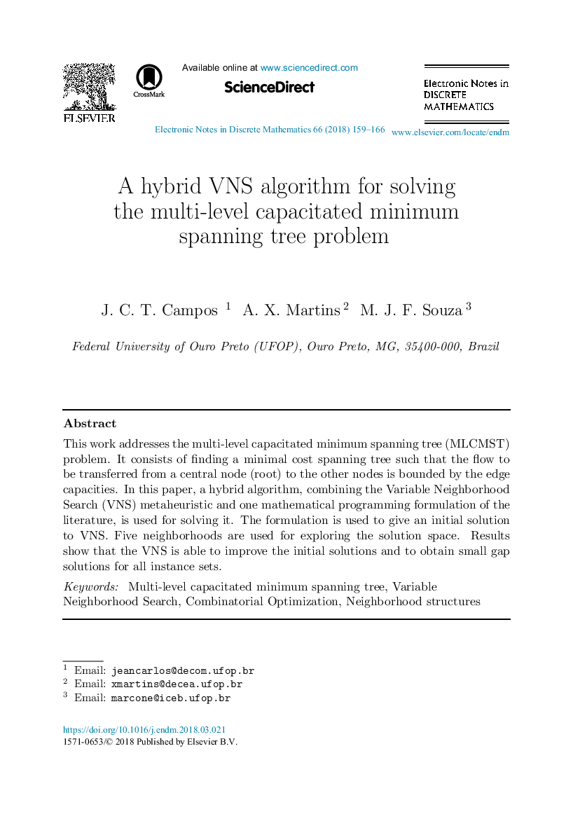 A hybrid VNS algorithm for solving the multi-level capacitated minimum spanning tree problem