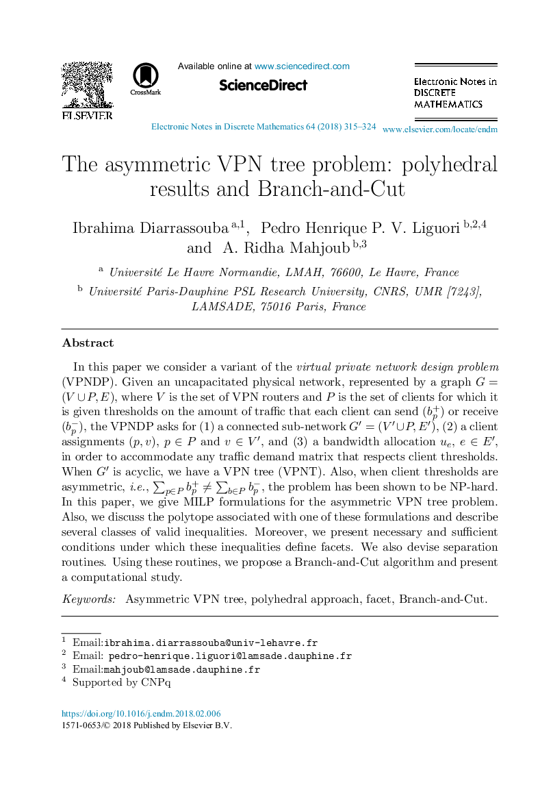 The asymmetric VPN tree problem: polyhedral results and Branch-and-Cut