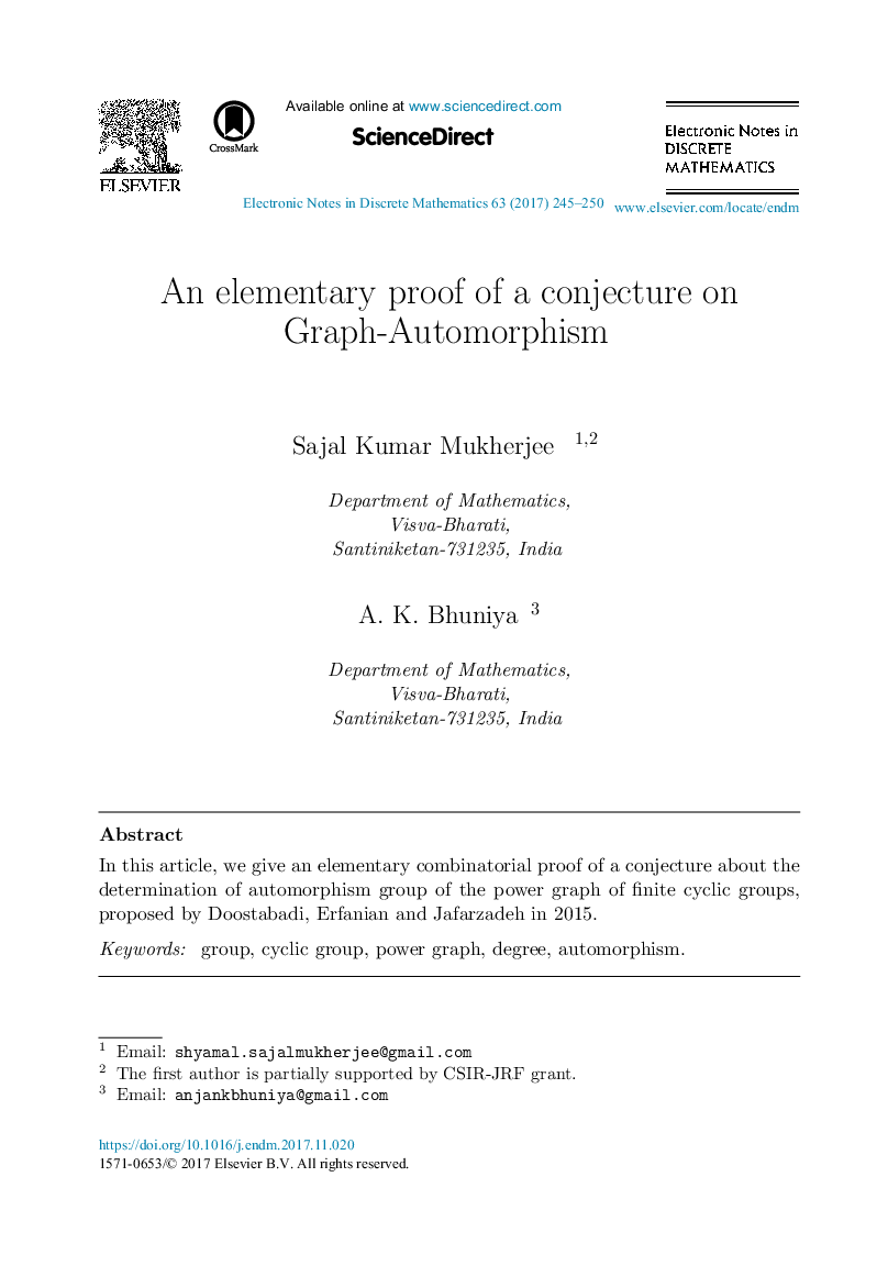 An elementary proof of a conjecture on Graph-Automorphism