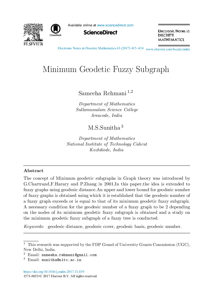 Minimum Geodetic Fuzzy Subgraph