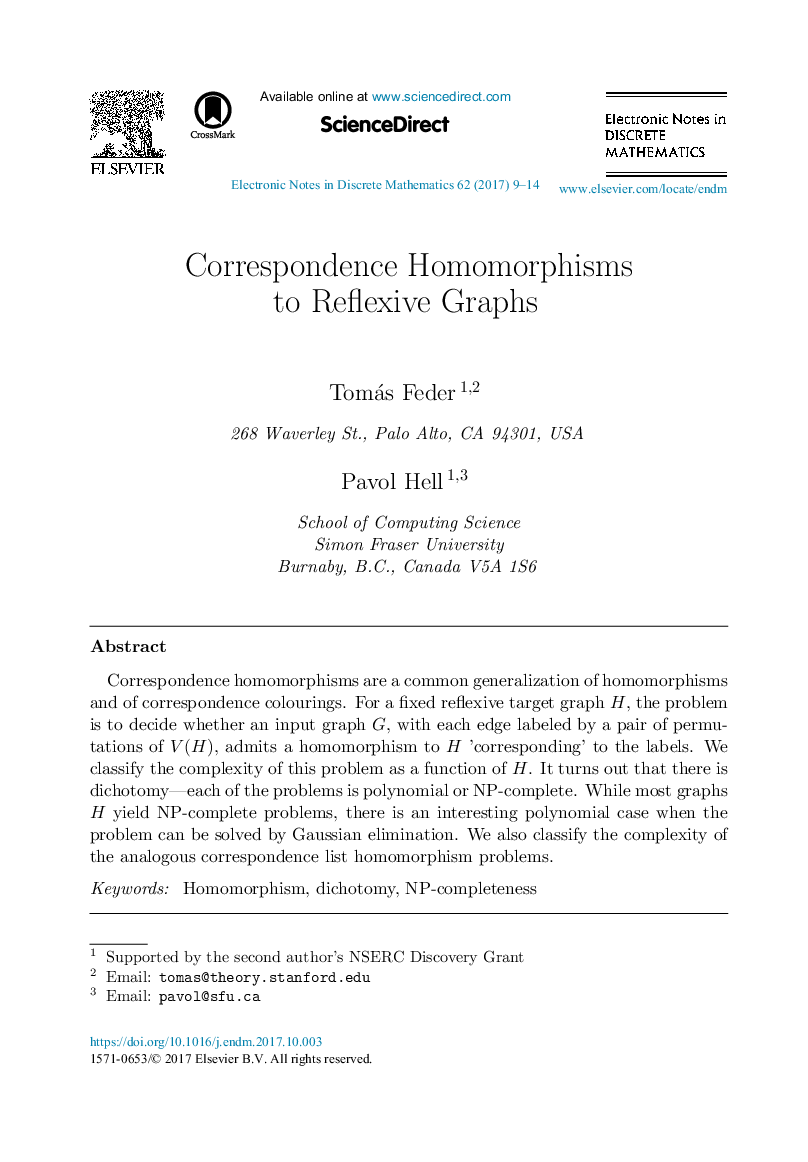 Correspondence Homomorphisms to Reflexive Graphs