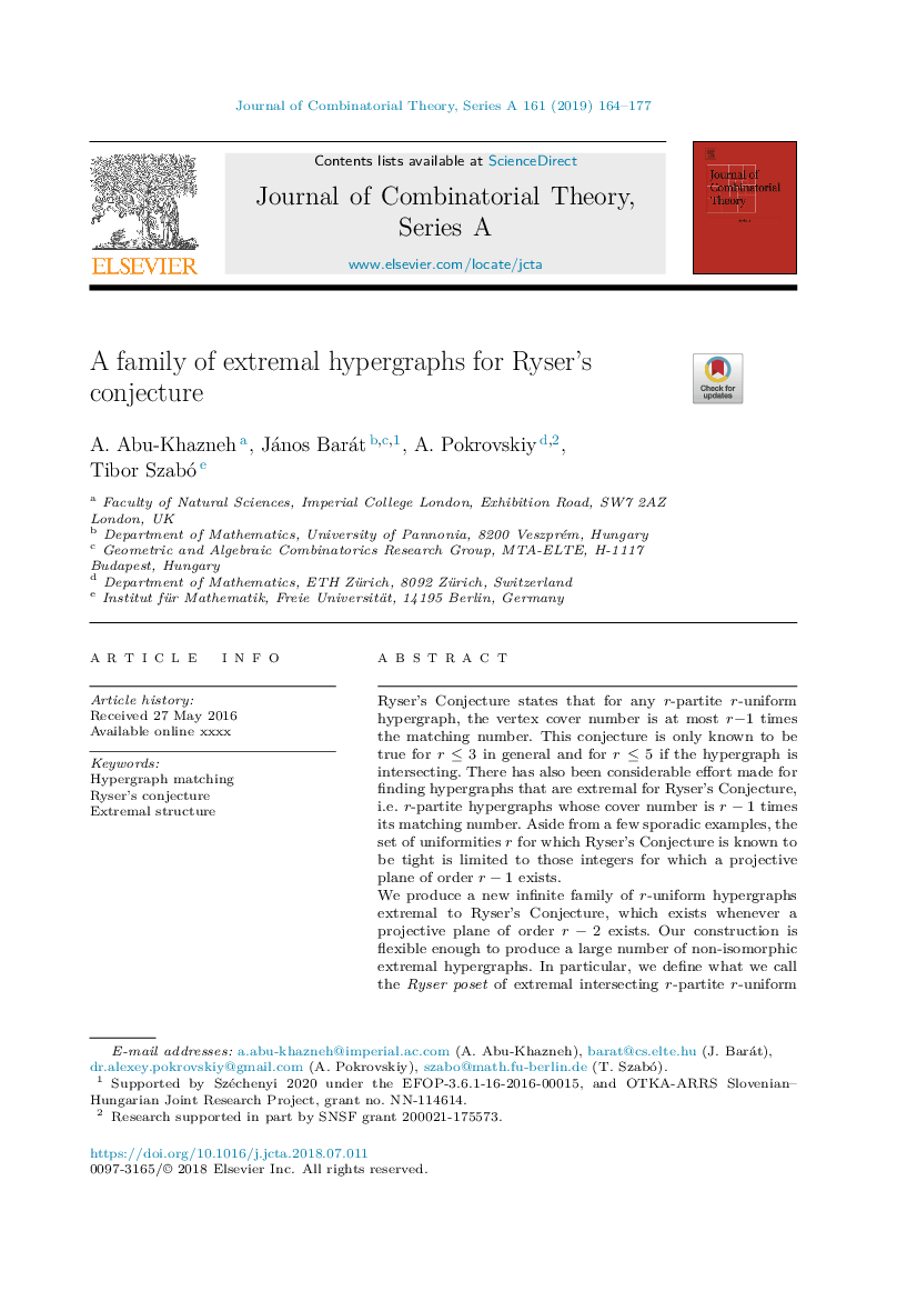 A family of extremal hypergraphs for Ryser's conjecture