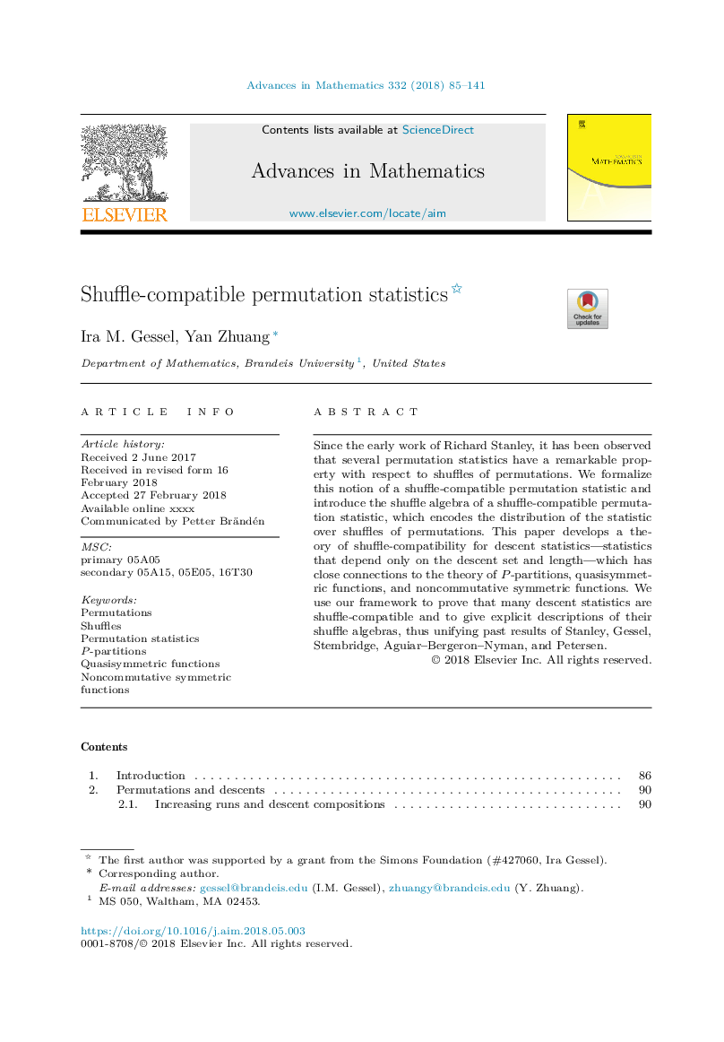 Shuffle-compatible permutation statistics