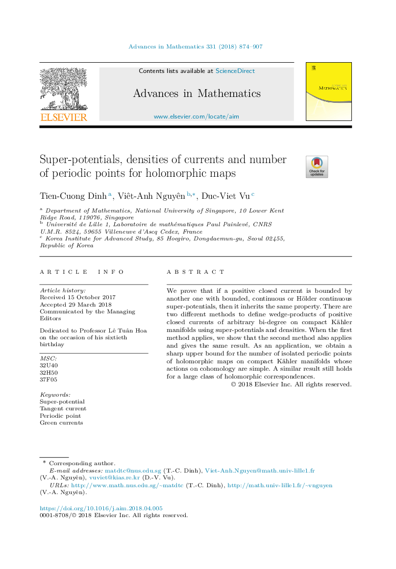 Super-potentials, densities of currents and number of periodic points for holomorphic maps