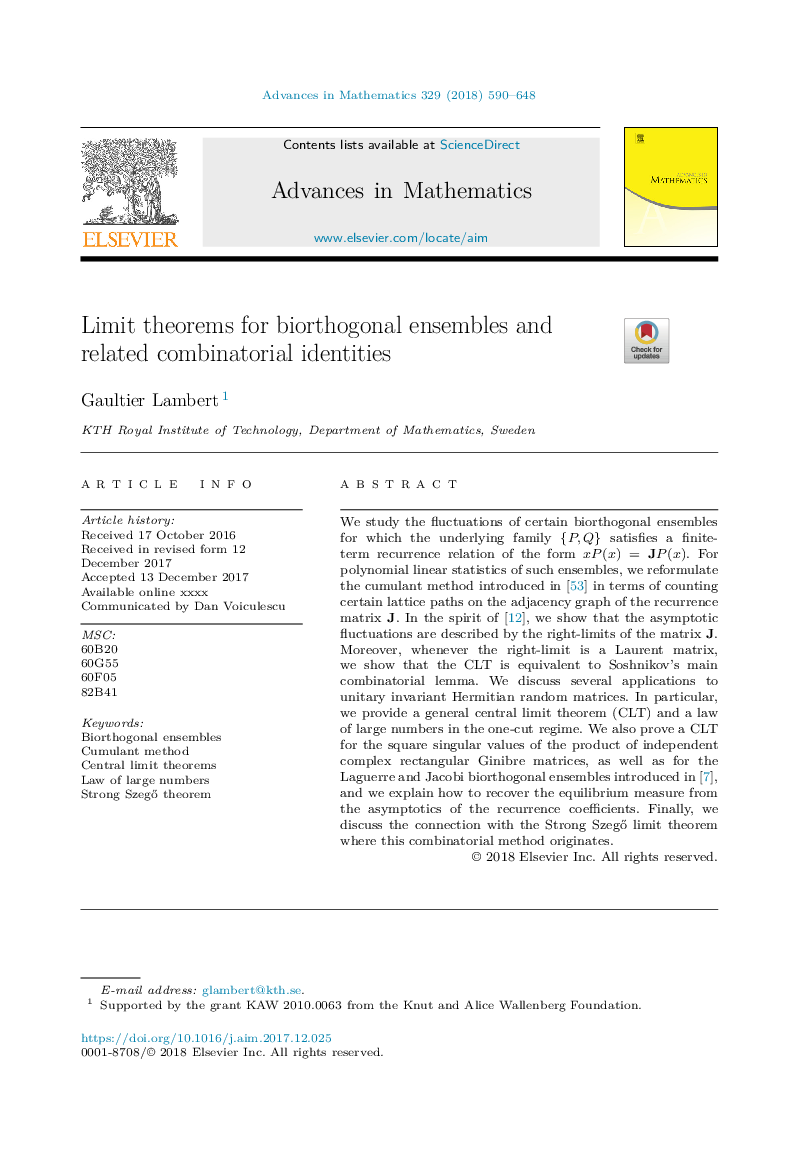 Limit theorems for biorthogonal ensembles and related combinatorial identities