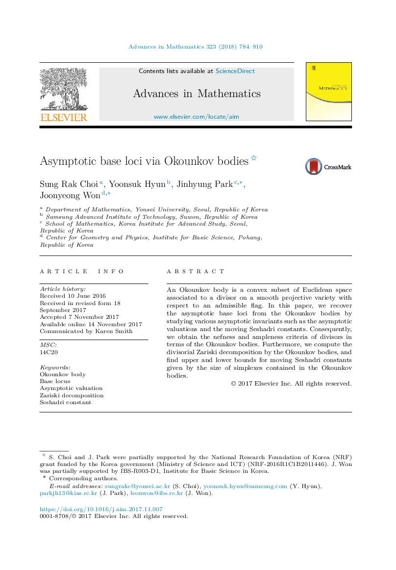 Asymptotic base loci via Okounkov bodies