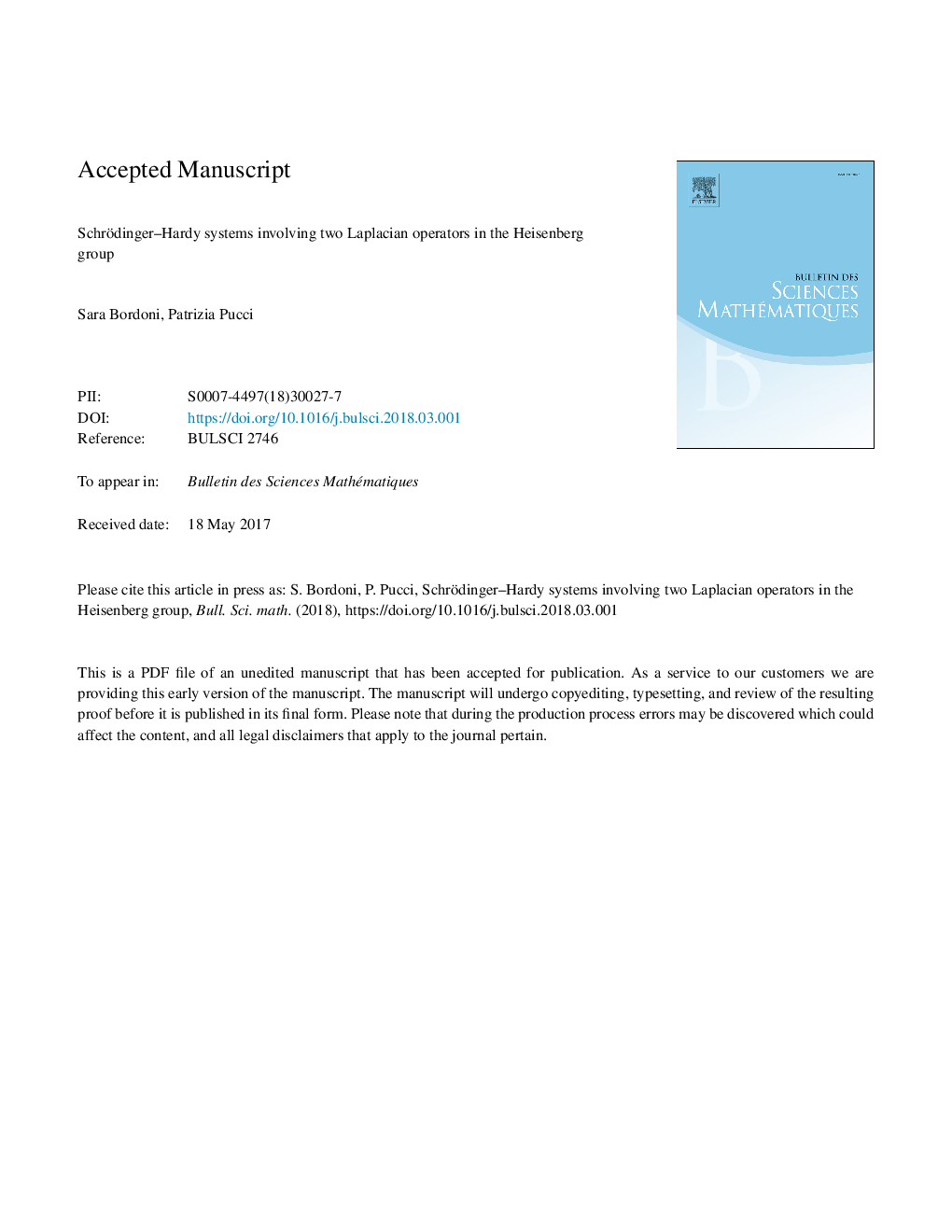 Schrödinger-Hardy systems involving two Laplacian operators in the Heisenberg group