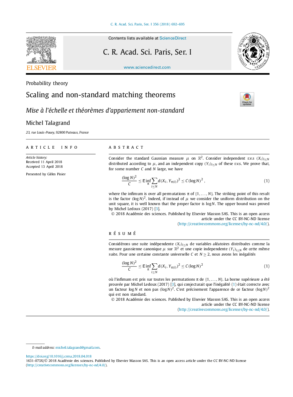 Scaling and non-standard matching theorems