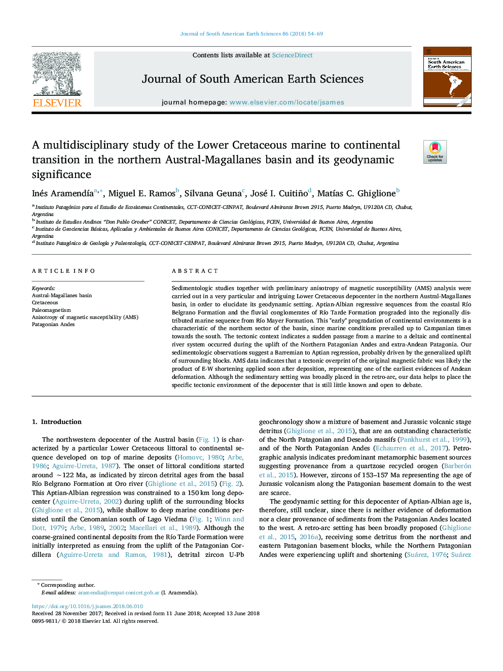 A multidisciplinary study of the Lower Cretaceous marine to continental transition in the northern Austral-Magallanes basin and its geodynamic significance