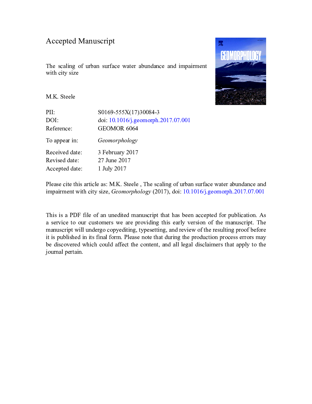 The scaling of urban surface water abundance and impairment with city size