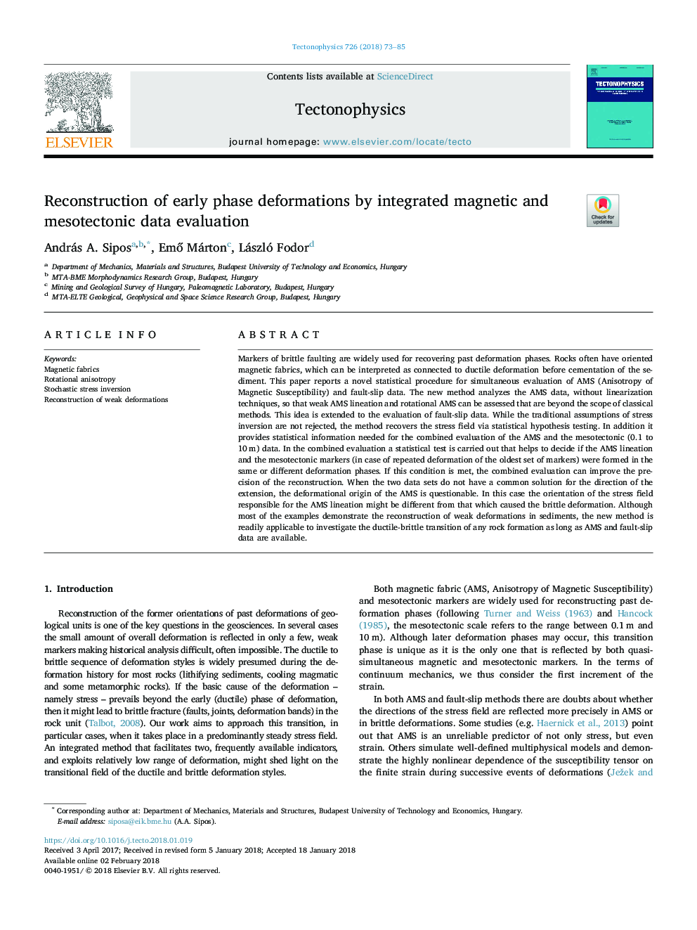 Reconstruction of early phase deformations by integrated magnetic and mesotectonic data evaluation