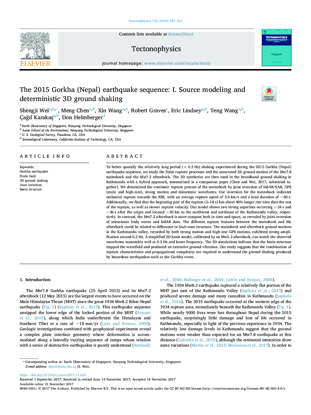 The 2015 Gorkha (Nepal) earthquake sequence: I. Source modeling and deterministic 3D ground shaking