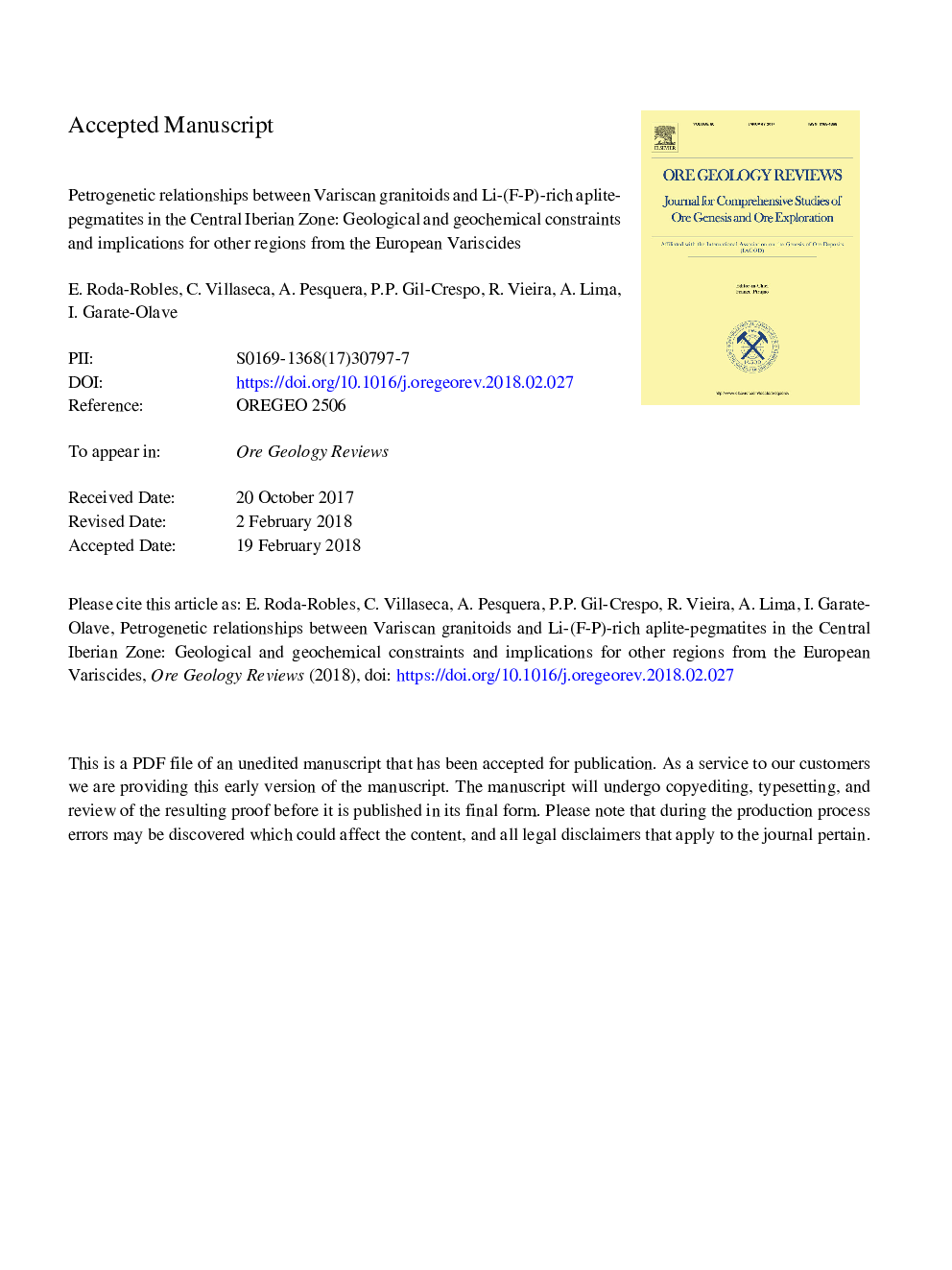 Petrogenetic relationships between Variscan granitoids and Li-(F-P)-rich aplite-pegmatites in the Central Iberian Zone: Geological and geochemical constraints and implications for other regions from the European Variscides